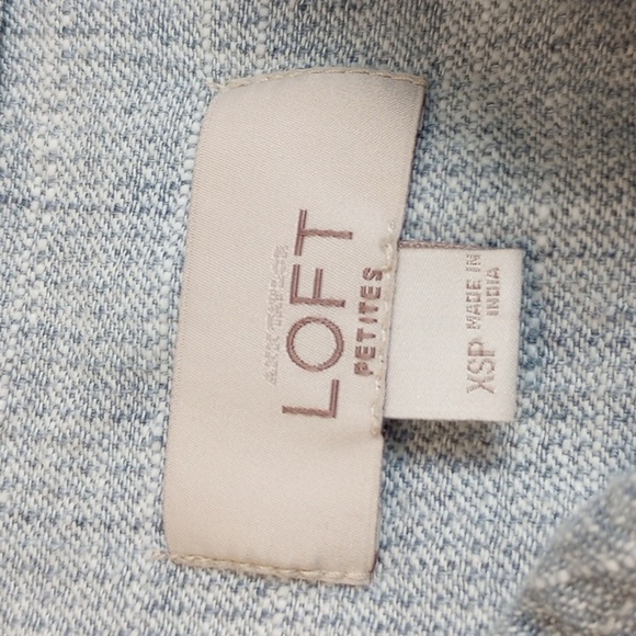 Ann Taylor Loft Womens Jacket Sz XSP Linen Cotton Blend Flutter Sleeves Cropped - Picture 3 of 7